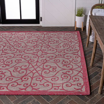 Madrid Vintage Filigree Textured Weave Indoor/outdoor Area Rug